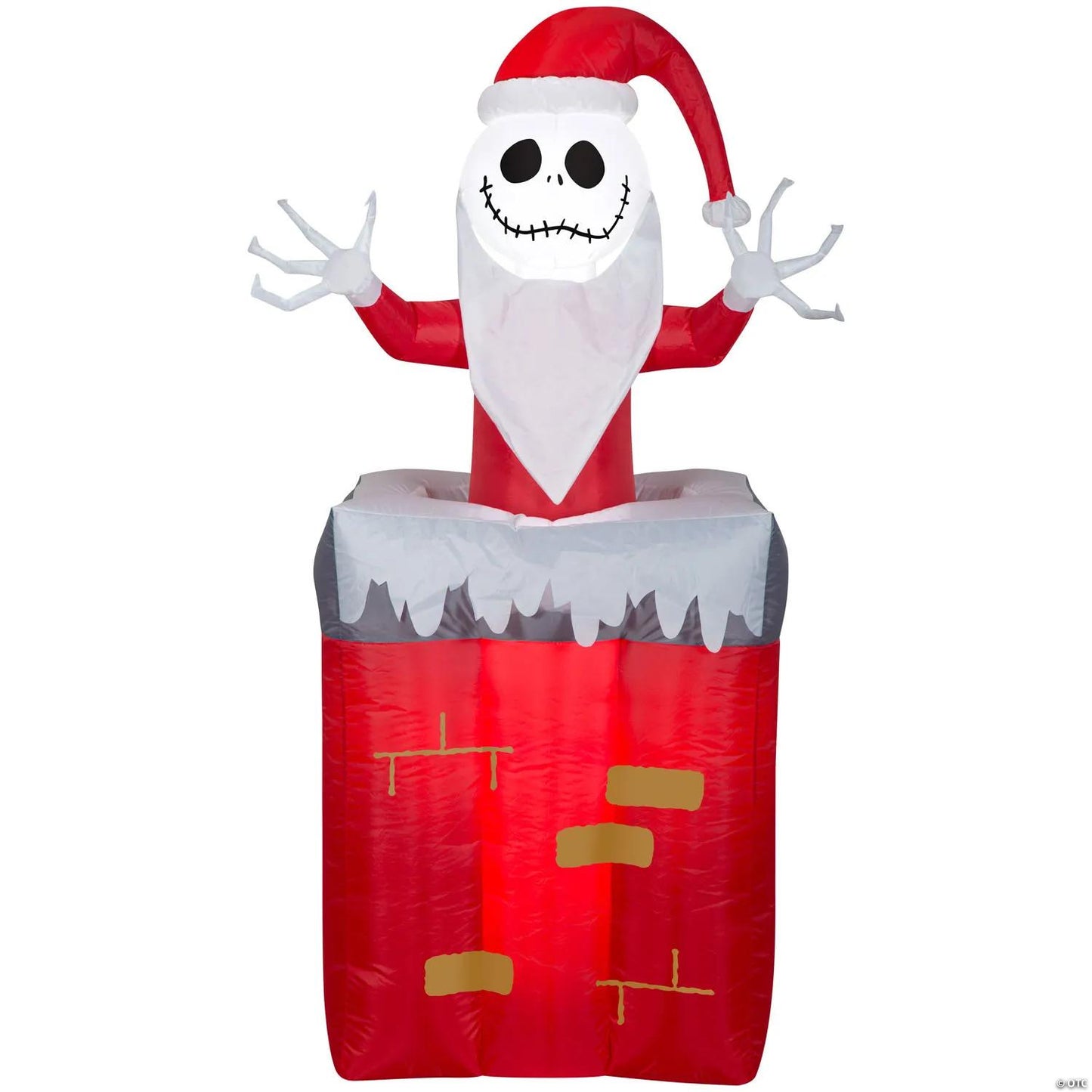 5 Ft. 6" Airblown® Inflatable Light-Up The Nightmare Before Christmas™ Animated Jack Skellington in Chimney Decoration