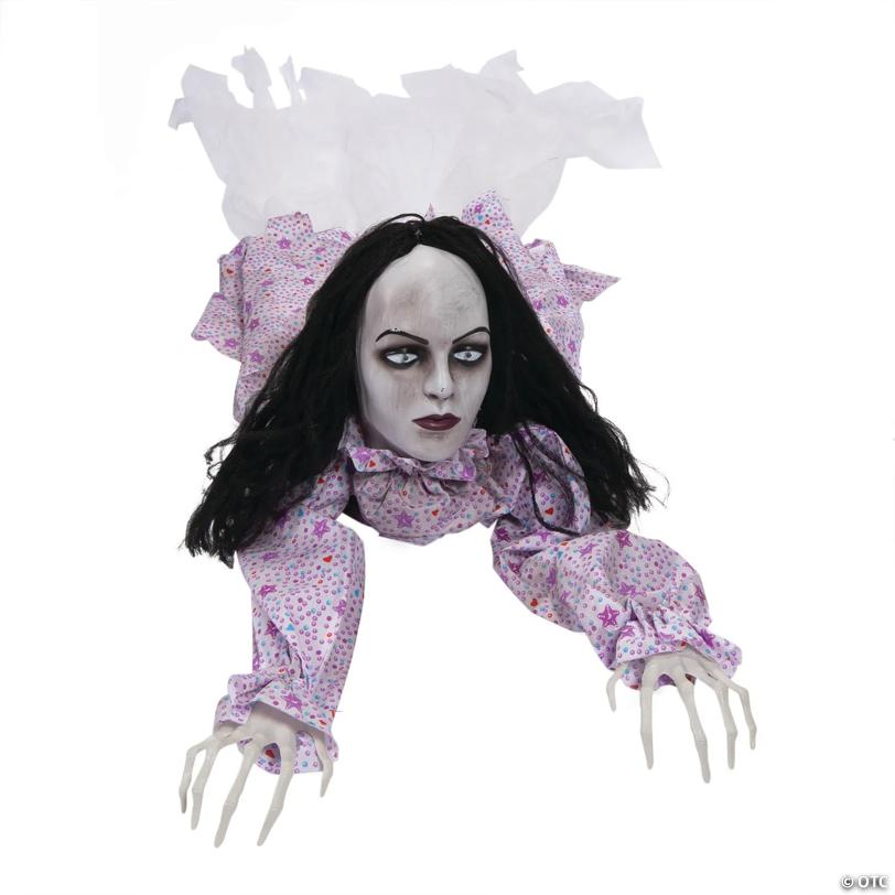 5 Ft. Animated Crawling Creepy Woman Halloween Decoration