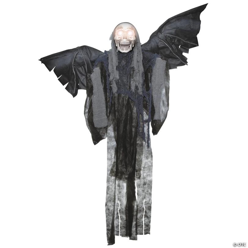 5 Ft. Animated Hanging Talking Winged Skeleton Reaper Halloween Decoration