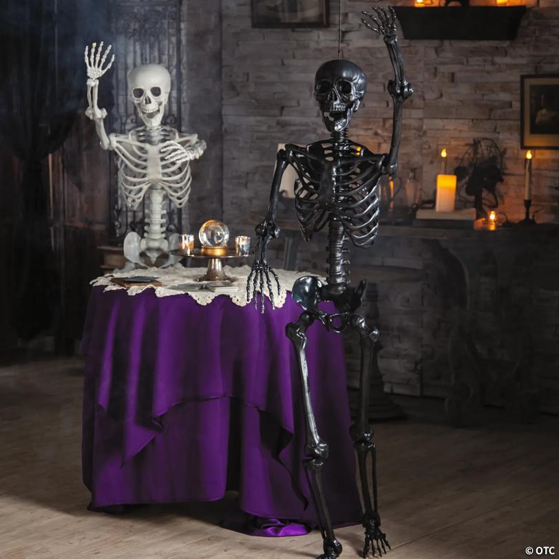 5 Ft. Life-Size Posable Black Skeleton Halloween Decoration