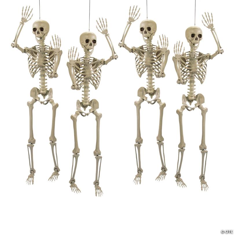5 Ft. Life Size Posable Skeleton Halloween Decorations - 4 Pc.