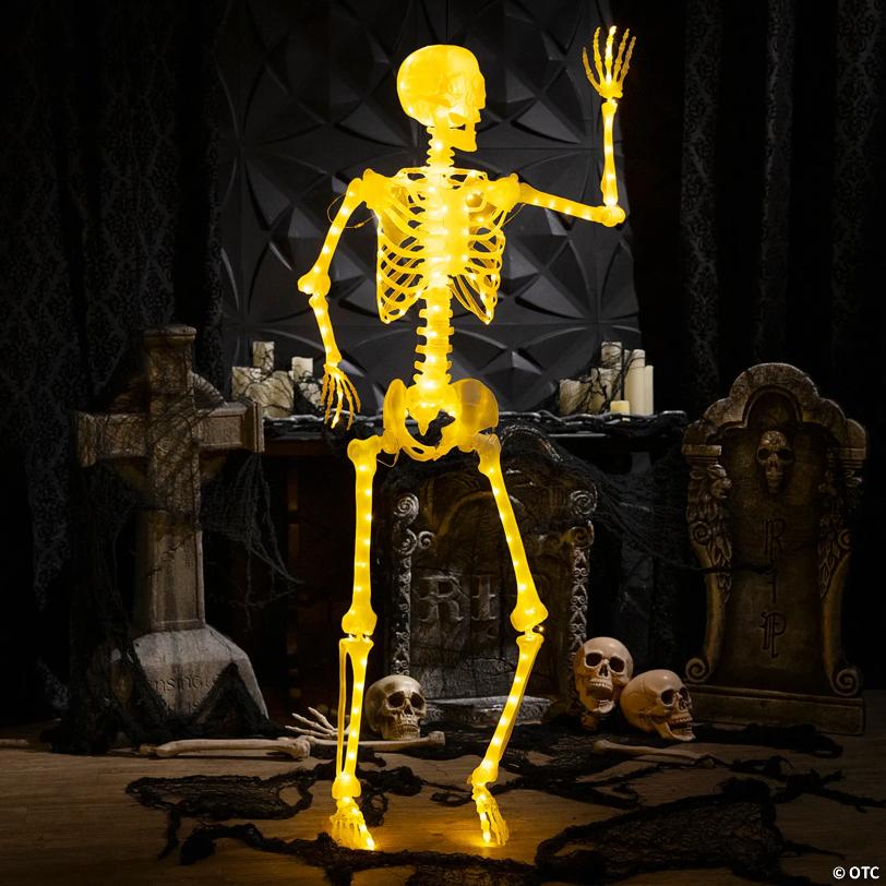 5 Ft. Light-Up Translucent Plastic Skeleton Decoration