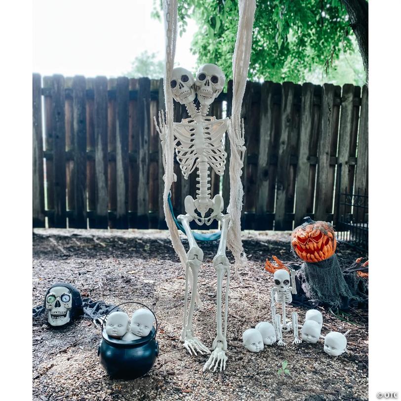 5 Ft. Two-Headed Life-Size Posable Skeleton Halloween Decoration