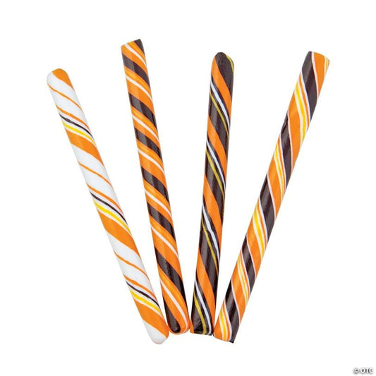 5" Halloween Black, White & Orange Hard Candy Sticks - 60 Pc.