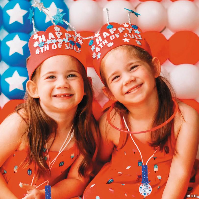5" Light-Up Patriotic Starry Globe Wand Necklaces – 6 Pc.
