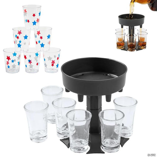 5" Patriotic Shot Dispenser with Glasses Kit – 31 Pc.