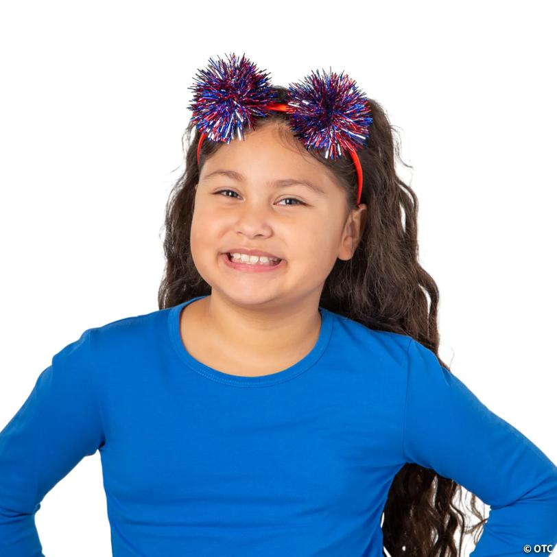 5" Patriotic Tri-Color Tinsel Ball Head Boppers – 12 Pc.