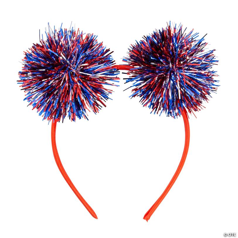 5" Patriotic Tri-Color Tinsel Ball Head Boppers – 12 Pc.