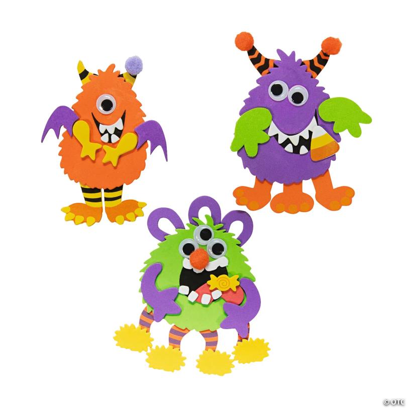 5" Silly Monster Magnet Multicolor Foam Craft Kit - Makes 12