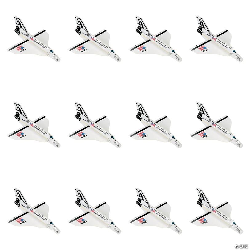 5" USA Space Shuttle Foam Gliders with Weighted Nose - 12 Pc.