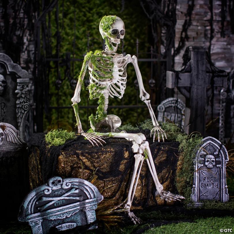 5 ft. Mossy Decaying Plastic Skeleton Halloween Decoration Prop