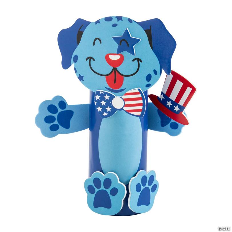 5" x 5 3/4" Patriotic Dog Craft Roll Craft Kit - Makes 12 | USA Decoration®