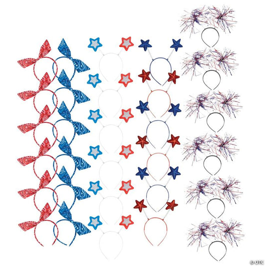 5" x 5" Bulk 48 Pc. Patriotic Plastic Head Bopper Assortment