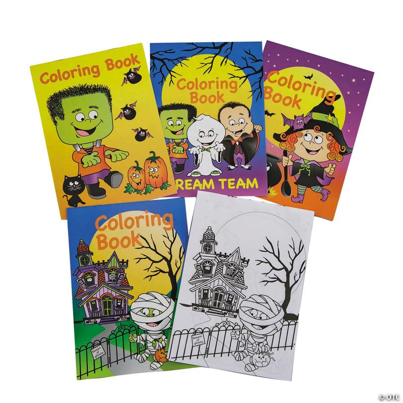 5" x 7" Bulk 72 Pc. Assorted Halloween Paper Coloring Books