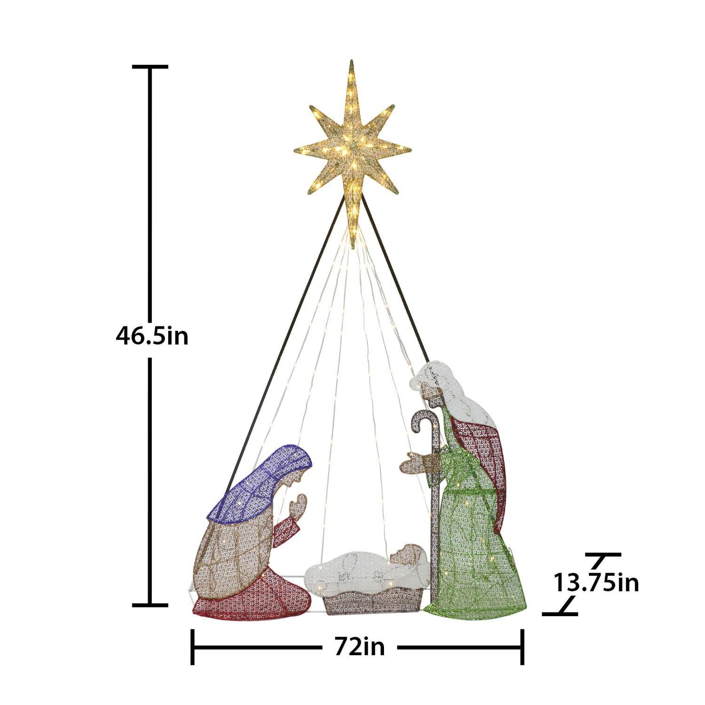 Member's Mark 6' Pre-Lit Nativity Scene with Chasing Light | USA Decoration®