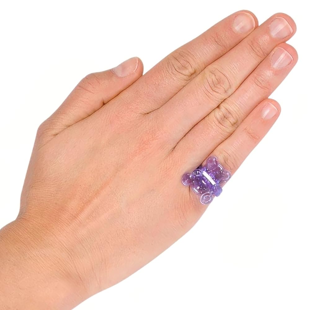 Plastic Glitter Rings, Assorted Colors and Designs- 144 Count