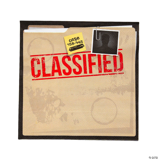 6 1/2" Murder Mystery Party Disposable Paper Luncheon Napkins - 16 Ct.