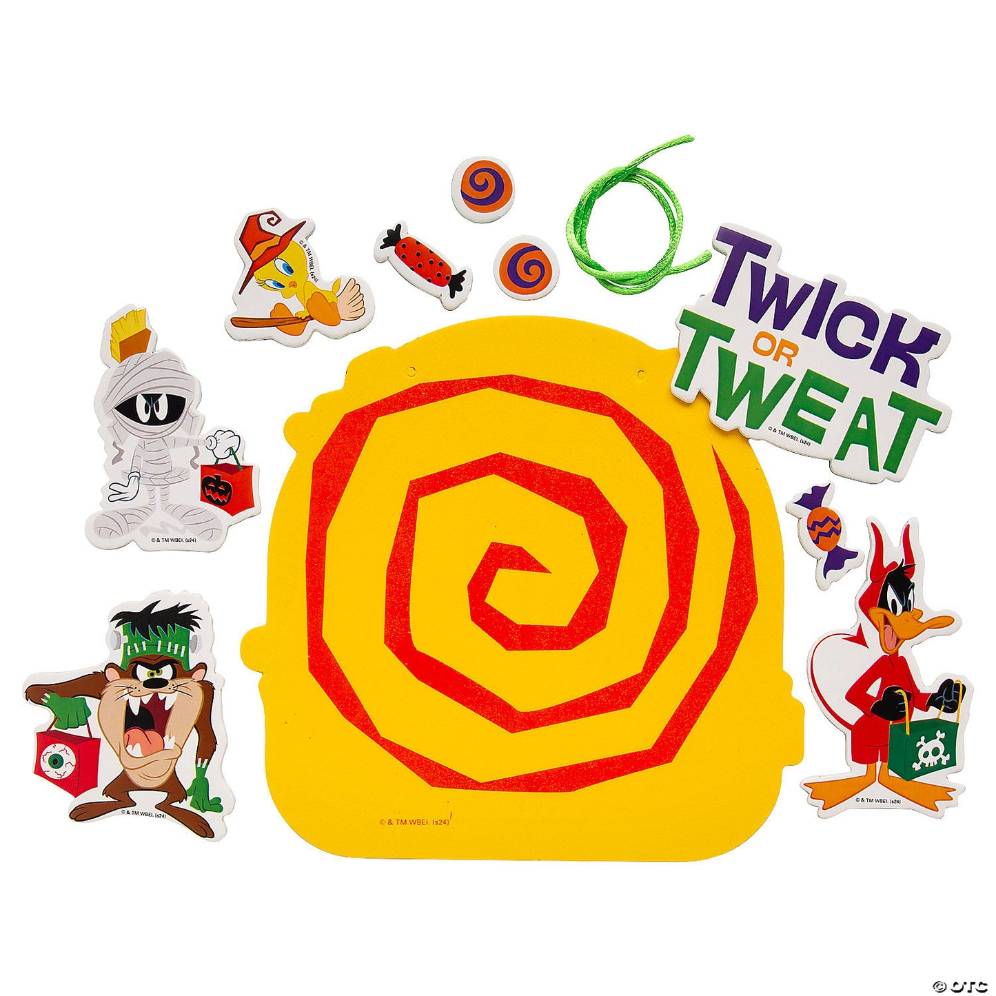 6 1/2" x 6 1/4" Looney Tunes™ Halloween Twick-or-Tweat Sign Craft Kit - Makes 12 | USA Decoration®