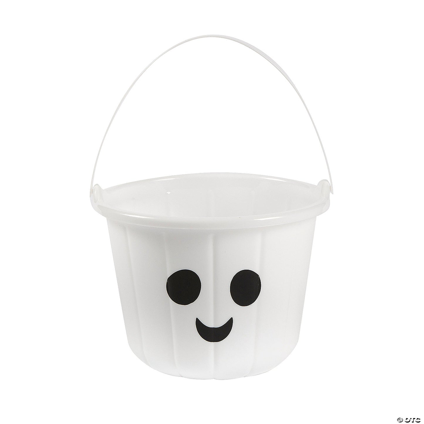 6 1/2" x 7" Ghost White Plastic Trick-or-Treat Buckets - 12 Pc.
