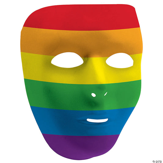 6 1/4" x 8 1/4" Rainbow Pride Party Plastic Face Mask