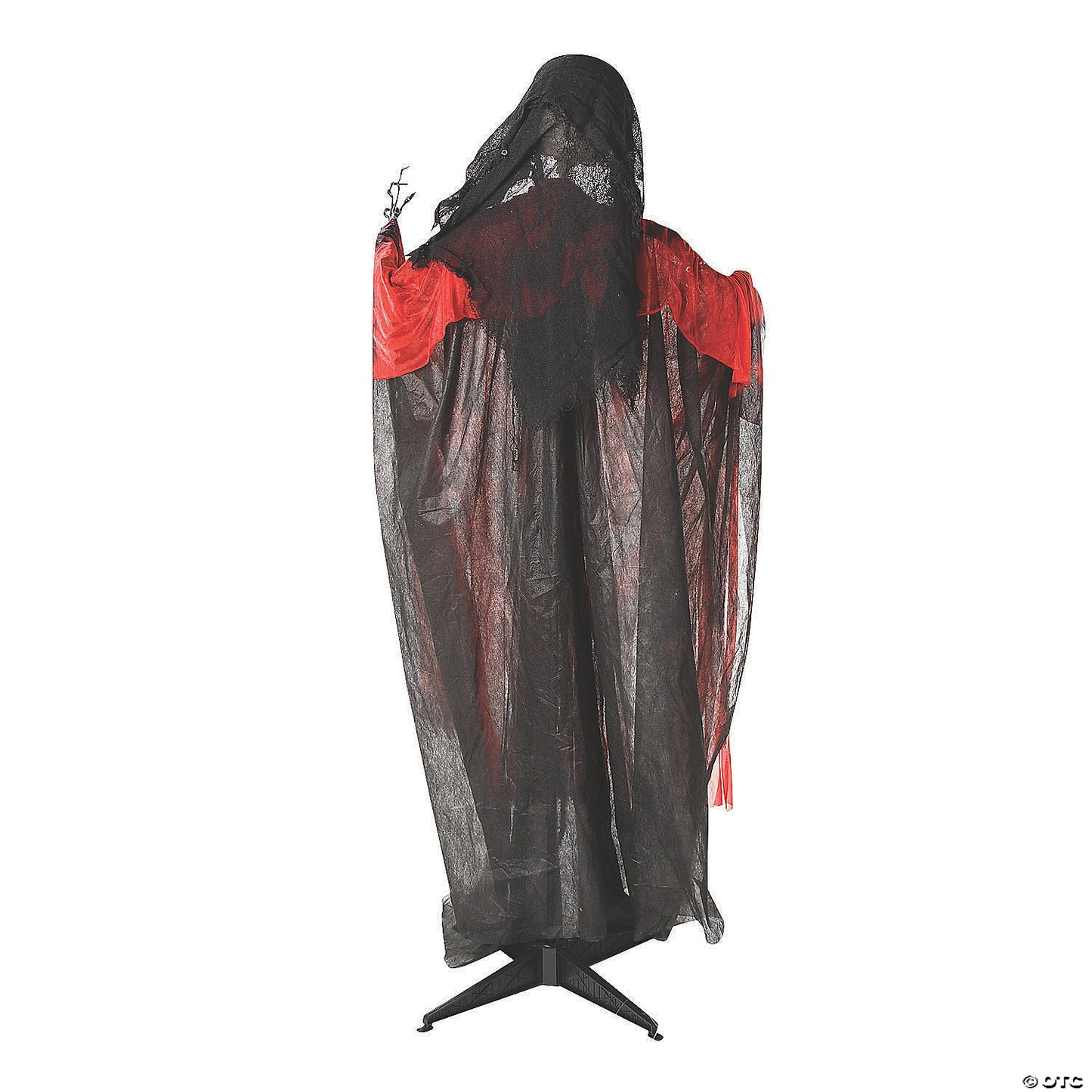 6 Ft. Standing Animated Black Red Skeleton Reaper Halloween Decoration | USA Decoration®