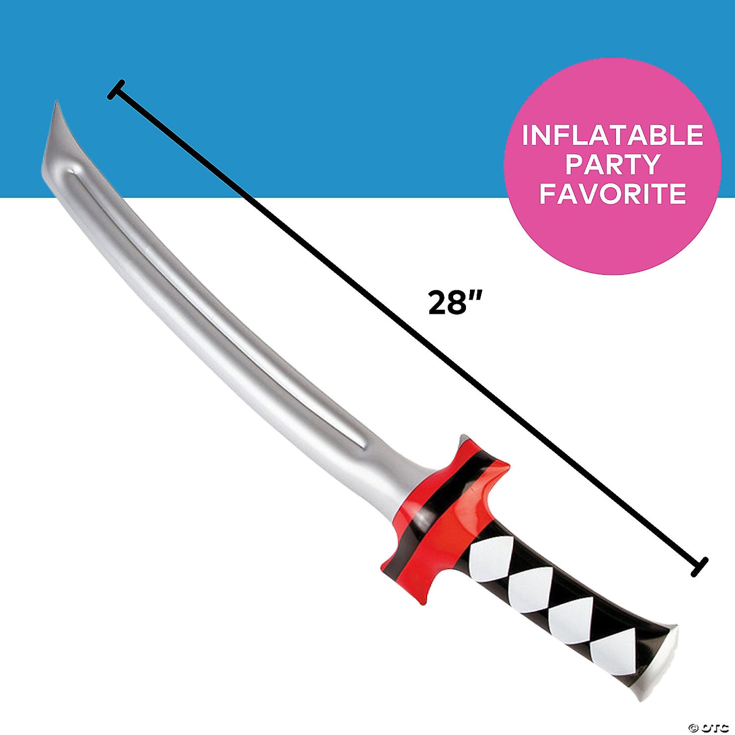 6" x 28" Inflatable Ninja Swords with Red Crossguard - 12 Pc. | USA Decoration®