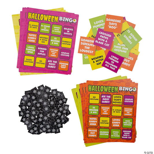 6" x 7" Halloween Bingo Cardstock Game Cards