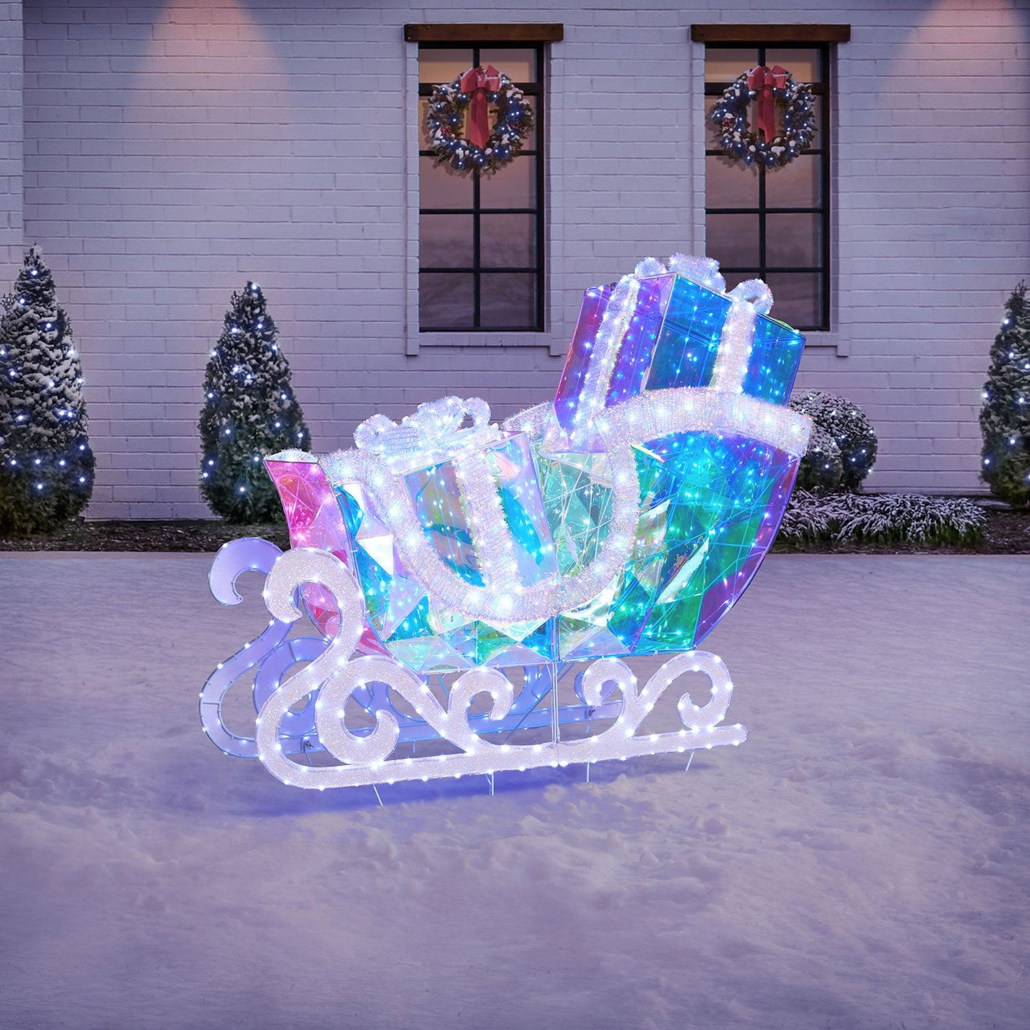 Member's Mark Pre-Lit Prismatic Sleigh | USA Decoration®