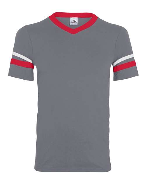 Youth V-Neck Jersey with Striped Sleeves | USA Decoration