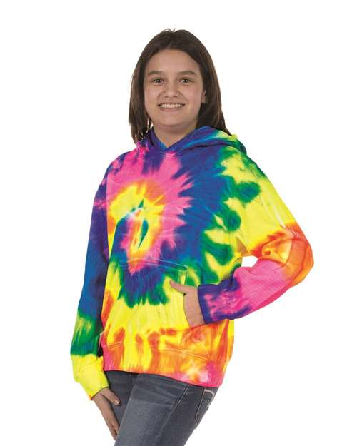 Youth Multi-Color Swirl Hooded Tie-Dyed Sweatshirt | USA Decoration