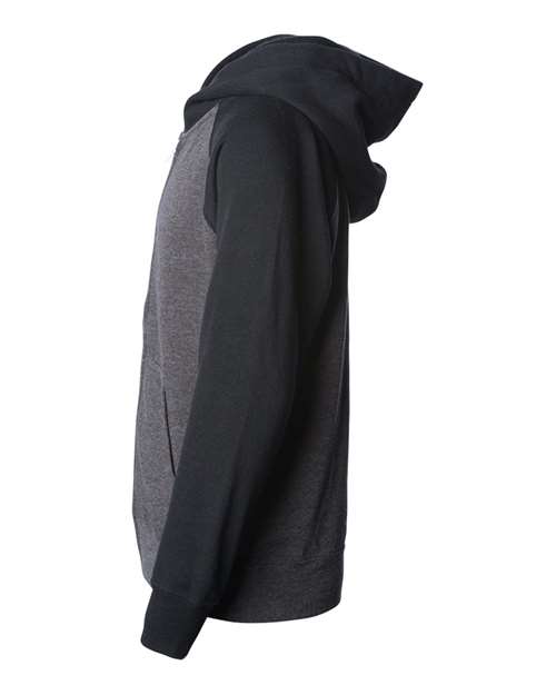 Youth Lightweight Special Blend Raglan Zip Hood | USA Decoration