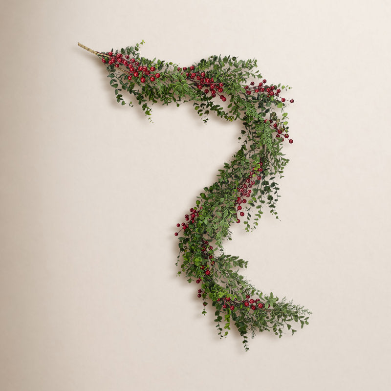 Christmas Tinsel Garland framing a front door