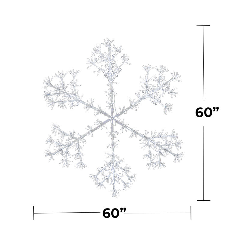 60" Warm White Sparkler Snowflake 1080 LED Lighted Window Décor