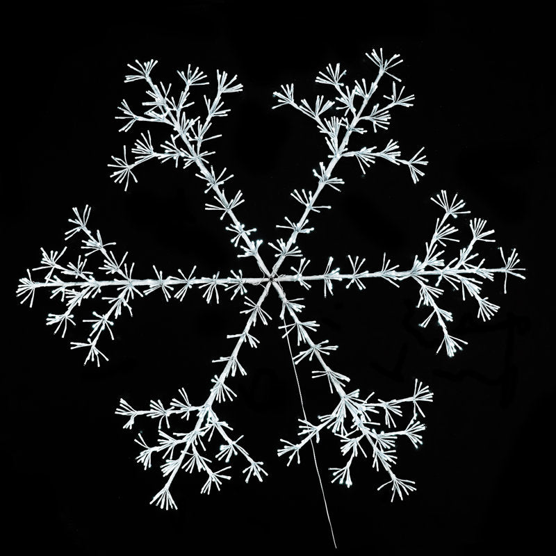 60" Warm White Sparkler Snowflake 1080 LED Lighted Window Décor