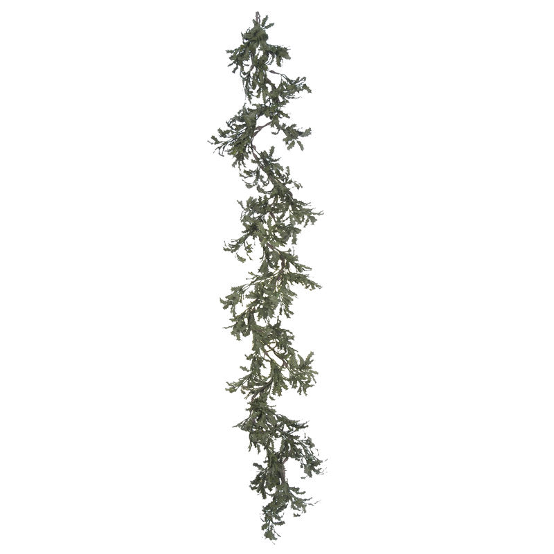 6 ft Artificial Pine Christmas Garland wrapped around a staircase banister