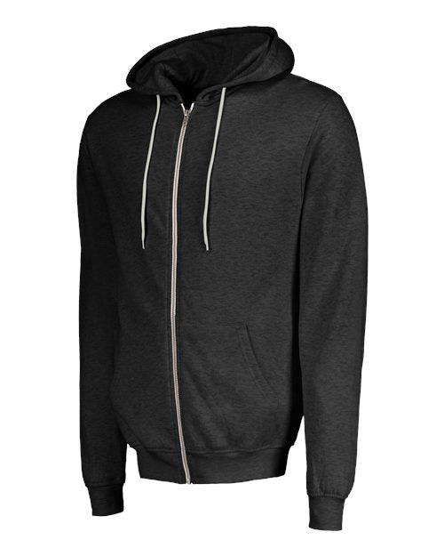 Retro Heather Full-Zip Hooded Sweatshirt | USA Decoration
