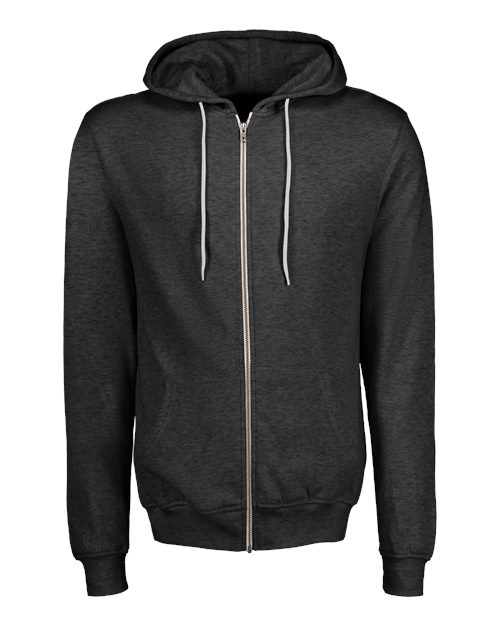 Retro Heather Full-Zip Hooded Sweatshirt | USA Decoration