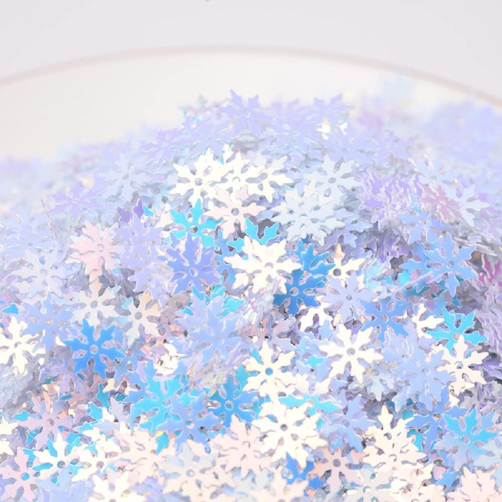 2000 Pieces/50g Snowflakes Party Glitter PVC Confetti for Christmas Table Confetti Glitter for Winter Snowfield Wonderland Xmas Party Supplies DIY Craft Projects Party Decorations
