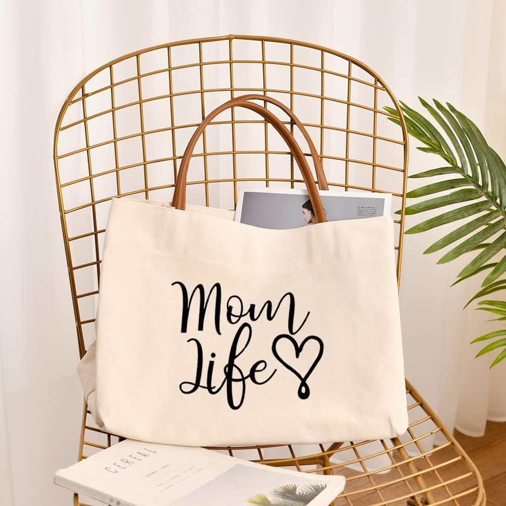 kifasyo Mom Mama Bag Mother Gifts Momlife Tote for Hospital Beach Travel