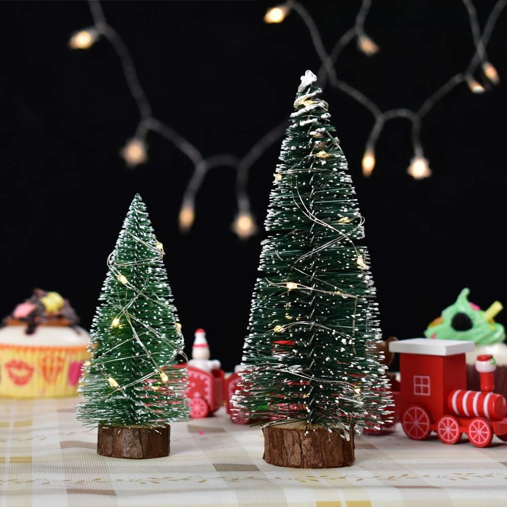 Mini Snow Frost Trees Mini Christmas Tree Decor Home 100mm 10 PCS