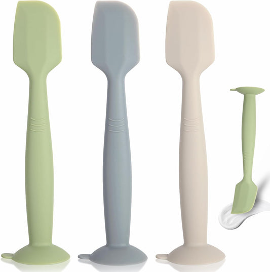 3 Pack Silicone Diaper Cream Spatula Set with Suction Base for Babies
