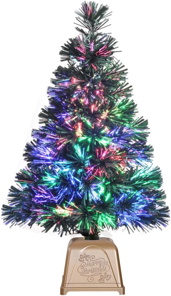 24inch e Crafty Pre-lit Mini Fiber Optic Christmas Tree