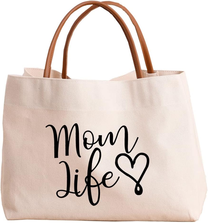 kifasyo Mom Mama Bag Mother Gifts Momlife Tote for Hospital Beach Travel