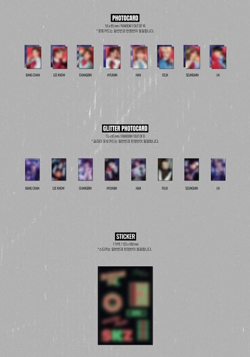 Stray Kids Christmas Evel Holiday Special Single ALBUM Normal Version ALBUM + Glitter Photocard + Sticker + Photocard Set