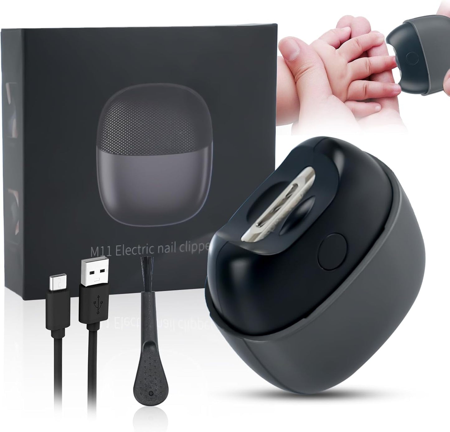 2-Speed Electric Baby Nail Clipper with LED Light