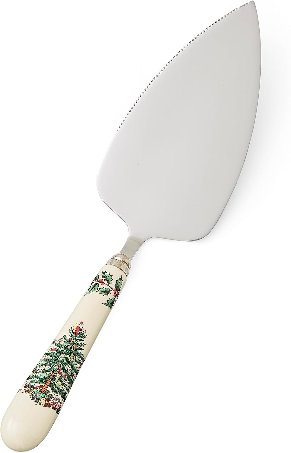 Spode Christmas Tree Stainless Steel Cake Server with Porcelain Handle