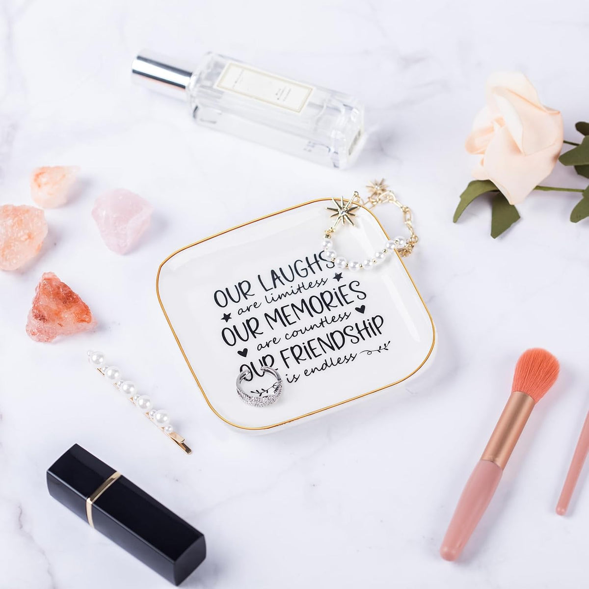Piudee Friendship Gifts for Women Best Friends Birthday Gift Jewelry Dish