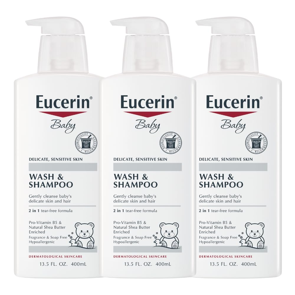 Eucerin Baby Shampoo & Body Wash – Unscented 13.5oz Pack