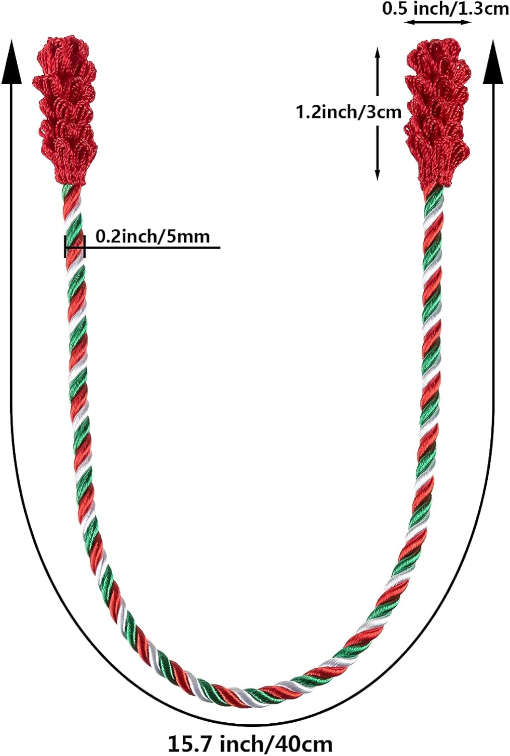 16pcs Green Red White Christmas Garland Twist Ties