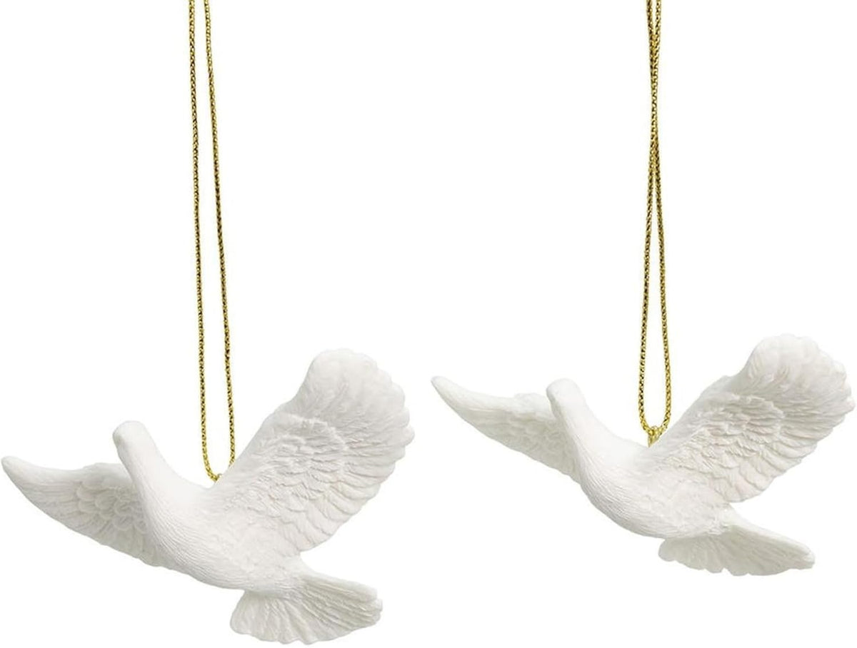 Kurt Adler Resin Friendship Dove Ornament (Set of 2), 4.5"